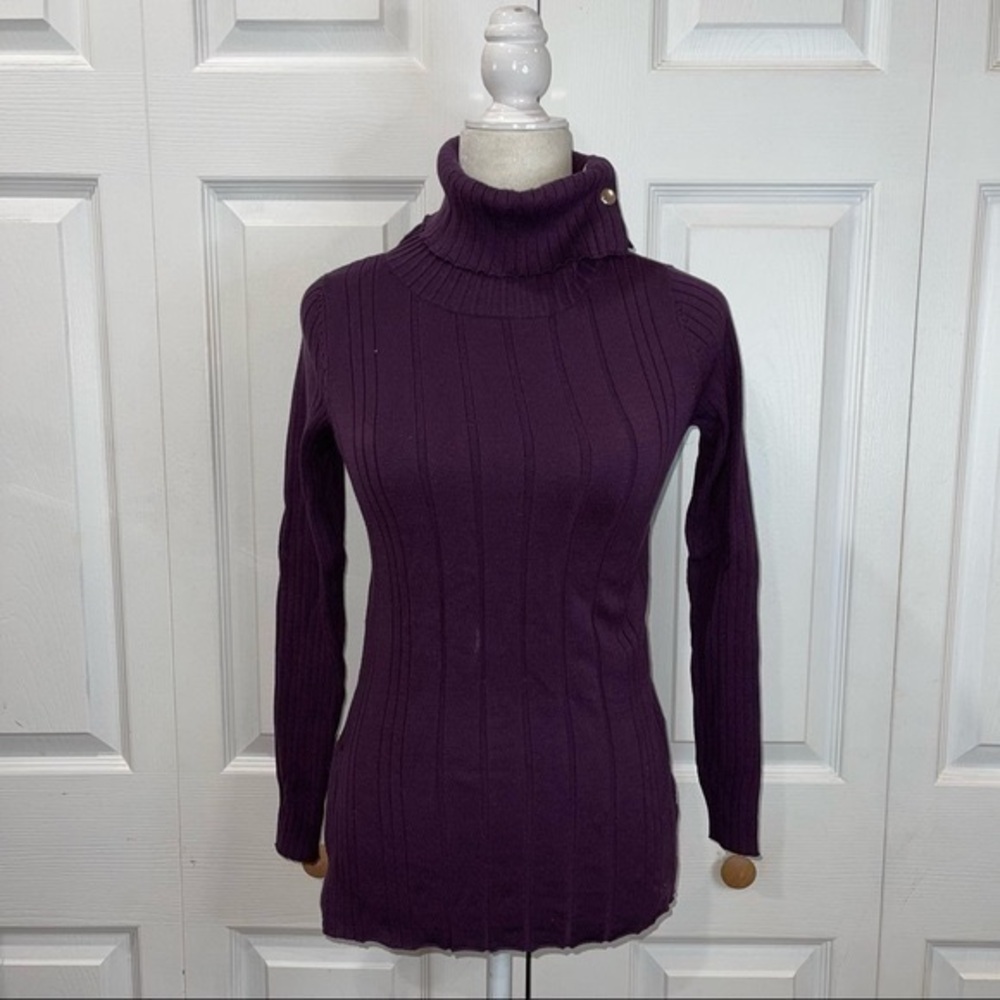 2/$25 SOGI Purple Ribbed Long Sleeve Turtleneck Sweater